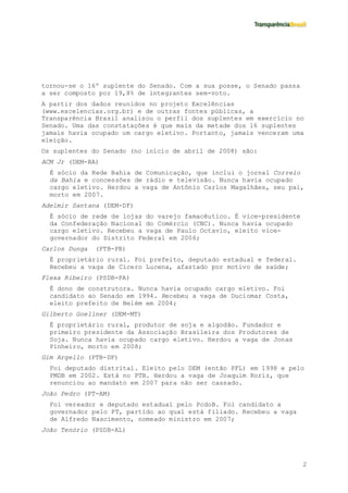 O Senado E Seus Suplentes