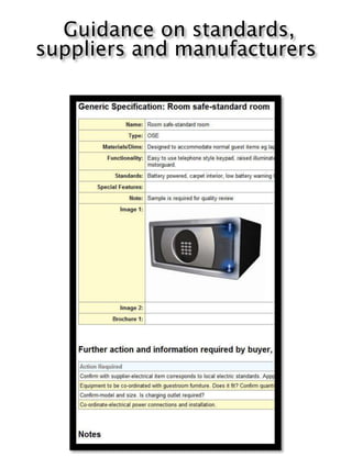 Guidance on standards,
suppliers and manufacturers
 