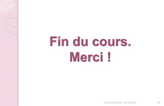 Franck Rencurel 2019-2020 78
Fin du cours.
Merci !
 