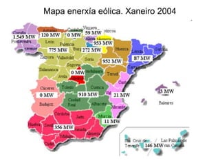 Mapa enerxía eólica. Xaneiro 2004
 