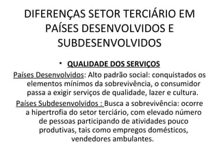 O Setor Terciário da Economia | PPT