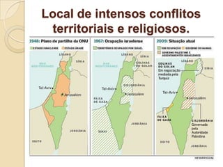Local de intensos conflitos
territoriais e religiosos.
 