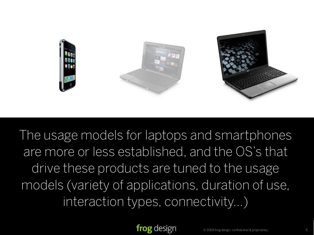 The usage models for laptops