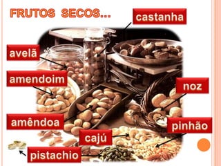 FRUTOS  SECOS… castanhaavelãamendoimnozamêndoapinhãocajúpistachio