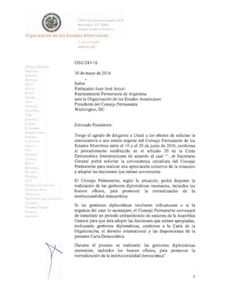 Informe de Almagro sobre Venezuela ante la OEA