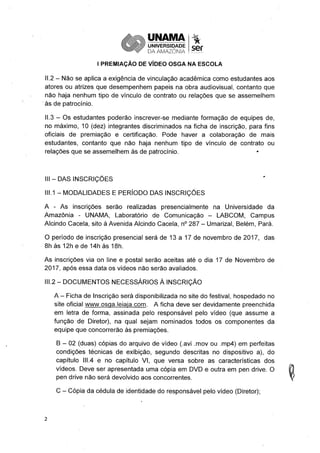 Edital do Osga na escola 2017