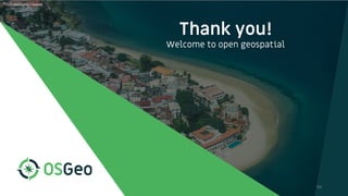 Thank you!
Welcome to open geospatial
94
Photo by Javi Lorbada on Unsplash
 
