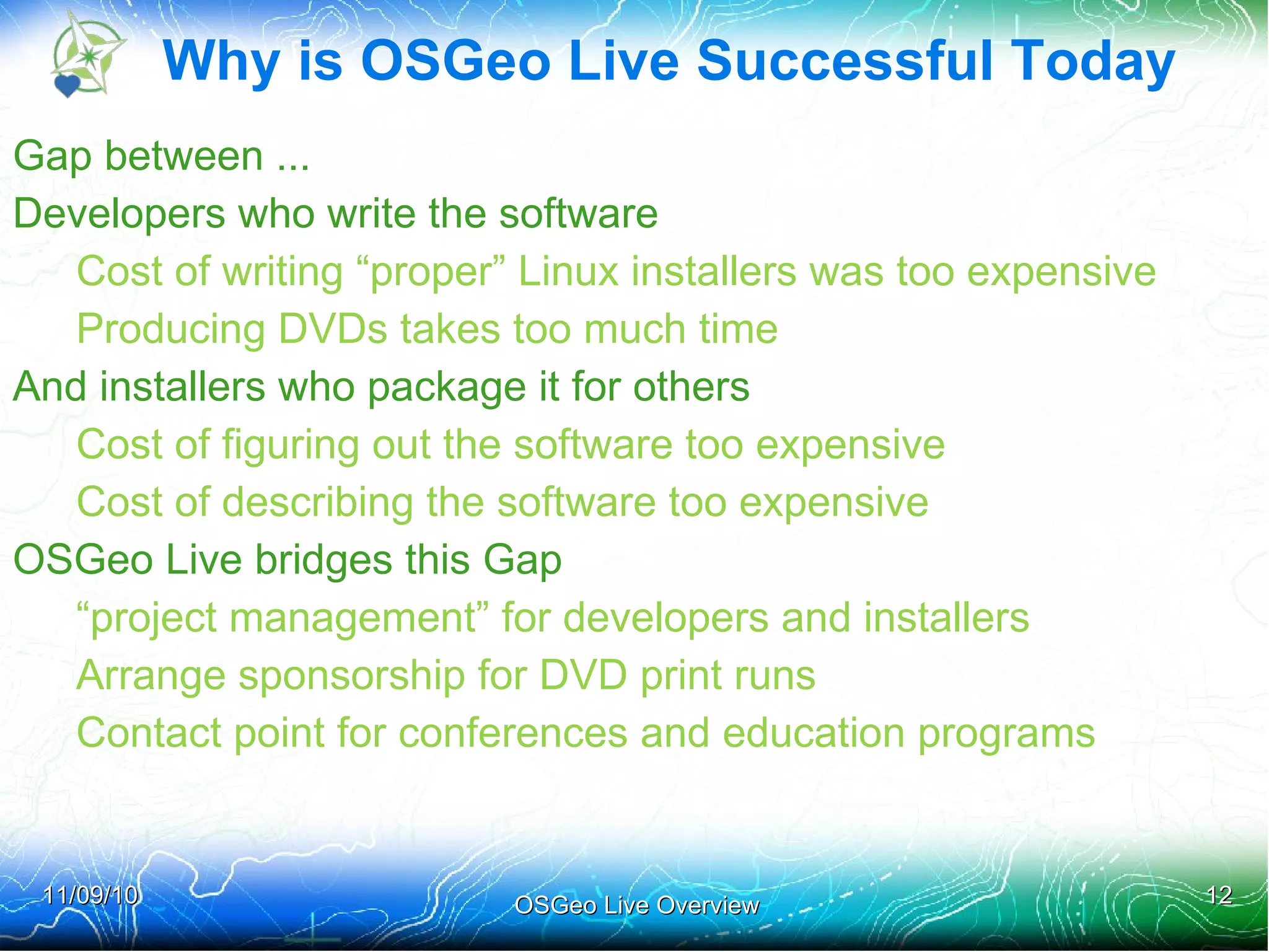 FOSS4G 2007 Initial idea of creating a DVD 