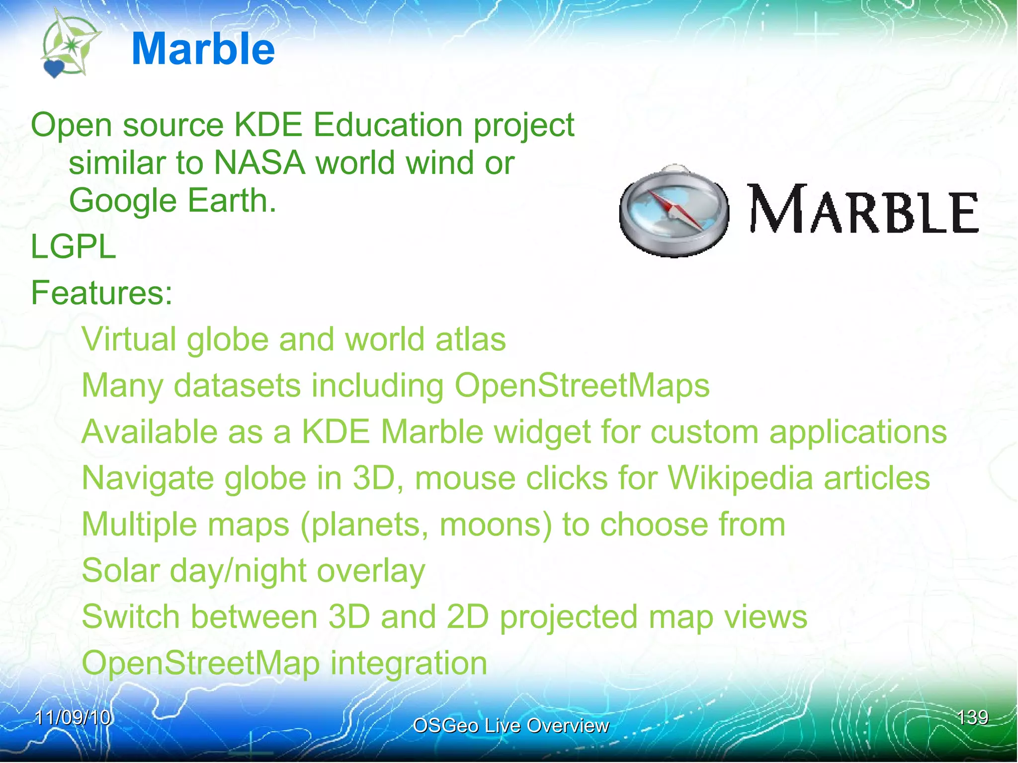 MapServer The one the only the Original! FOSS4G was Map Server Users Group Standards: WMS, WFS,WMC, WCS, SLD, GML, SOS, OM  