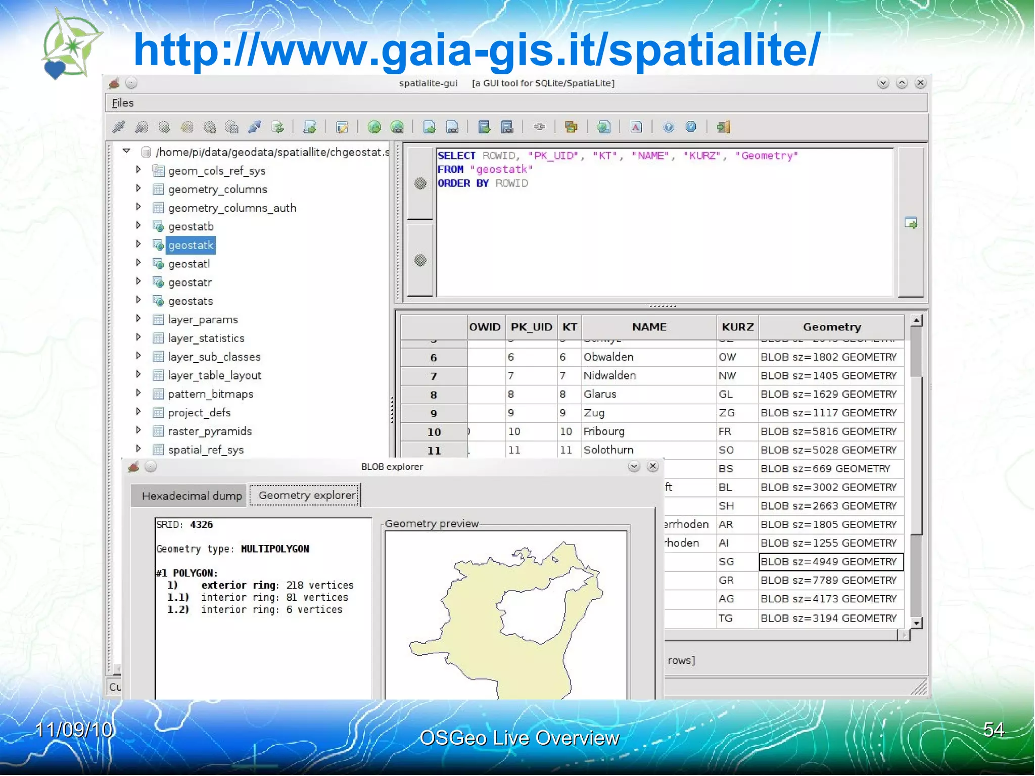 Sponsors – who is paying for the developers For more information please check the OSGeo Live documentation on your DVD 