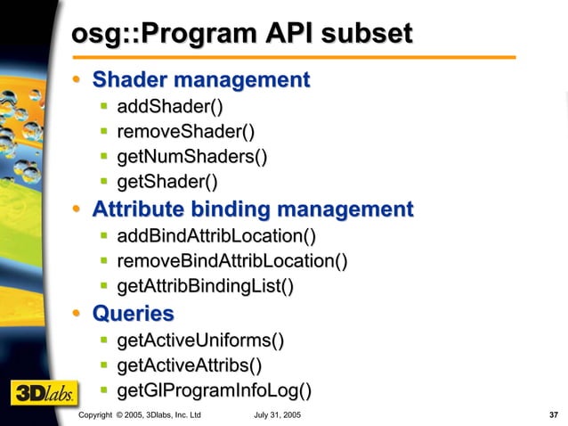 GLSL Shading with OpenSceneGraph | PPT