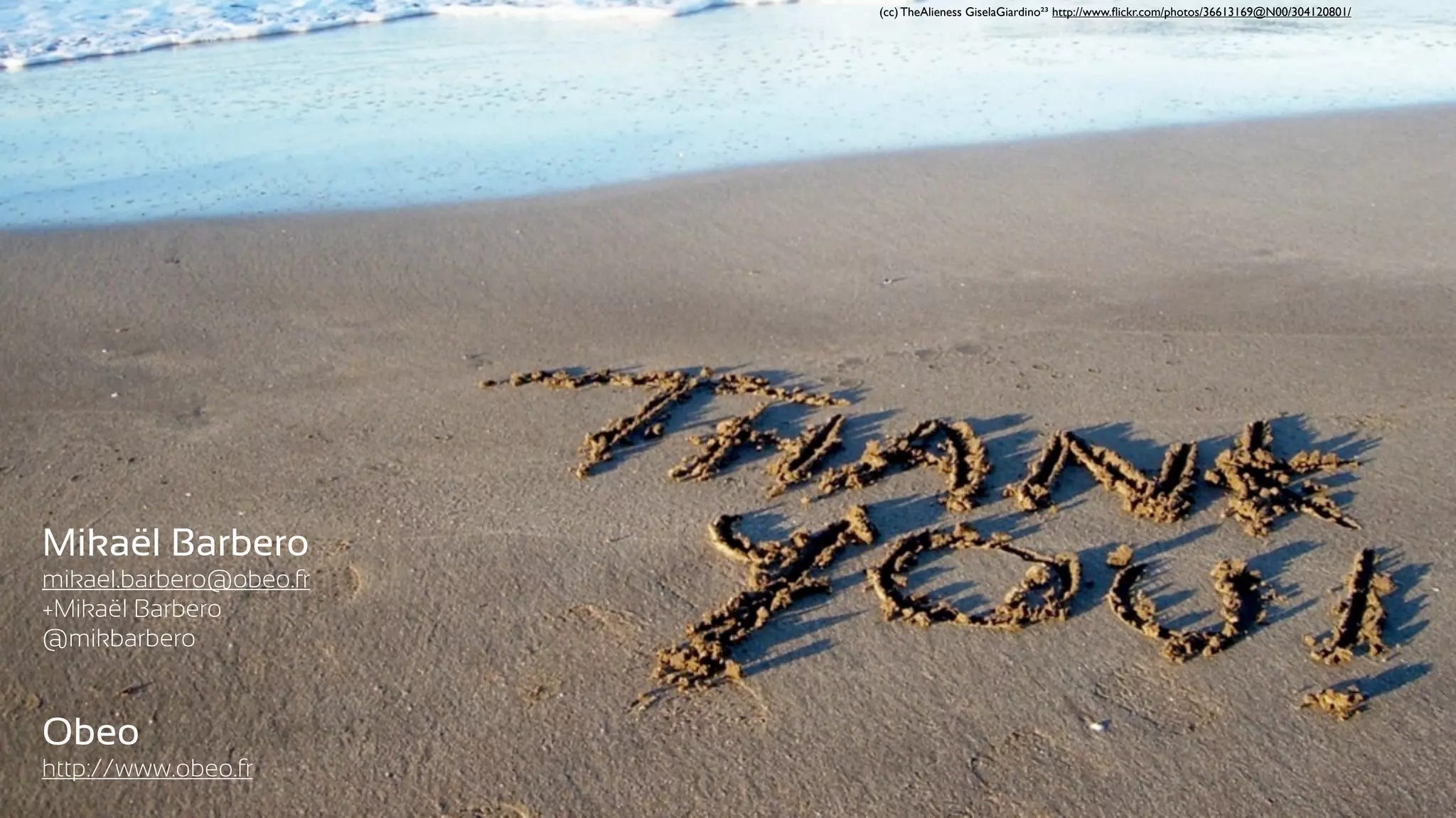 Mikaël Barbero
mikael.barbero@obeo.fr
+Mikaël Barbero
@mikbarbero
Obeo
http://www.obeo.fr
(cc) TheAlieness GiselaGiardino²³ http://www.ﬂickr.com/photos/36613169@N00/304120801/
 