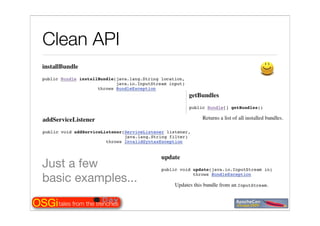 Tales from the OSGi trenches