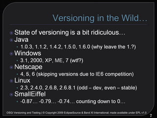 OSGi Versioning and Testing | © Copyright 2009 EclipseSource & Band XI International; made available under EPL v1.0 
