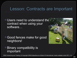 <ul><li>Users need to understand the contract when using your software… </li></ul><ul><li>Good fences make for good neighb...