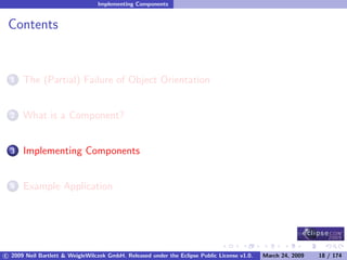 OSGi DevCon 09 - Component Oriented Development in OSGi with DS, Spring and iPOJO