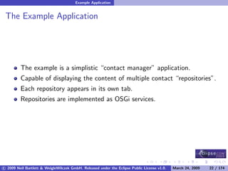 OSGi DevCon 09 - Component Oriented Development in OSGi with DS, Spring and iPOJO