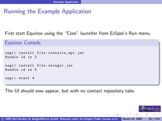 OSGi DevCon 09 - Component Oriented Development in OSGi with DS, Spring and iPOJO