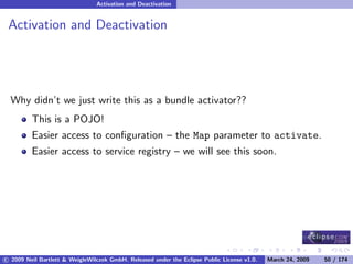 OSGi DevCon 09 - Component Oriented Development in OSGi with DS, Spring and iPOJO
