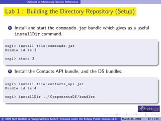 OSGi DevCon 09 - Component Oriented Development in OSGi with DS, Spring and iPOJO