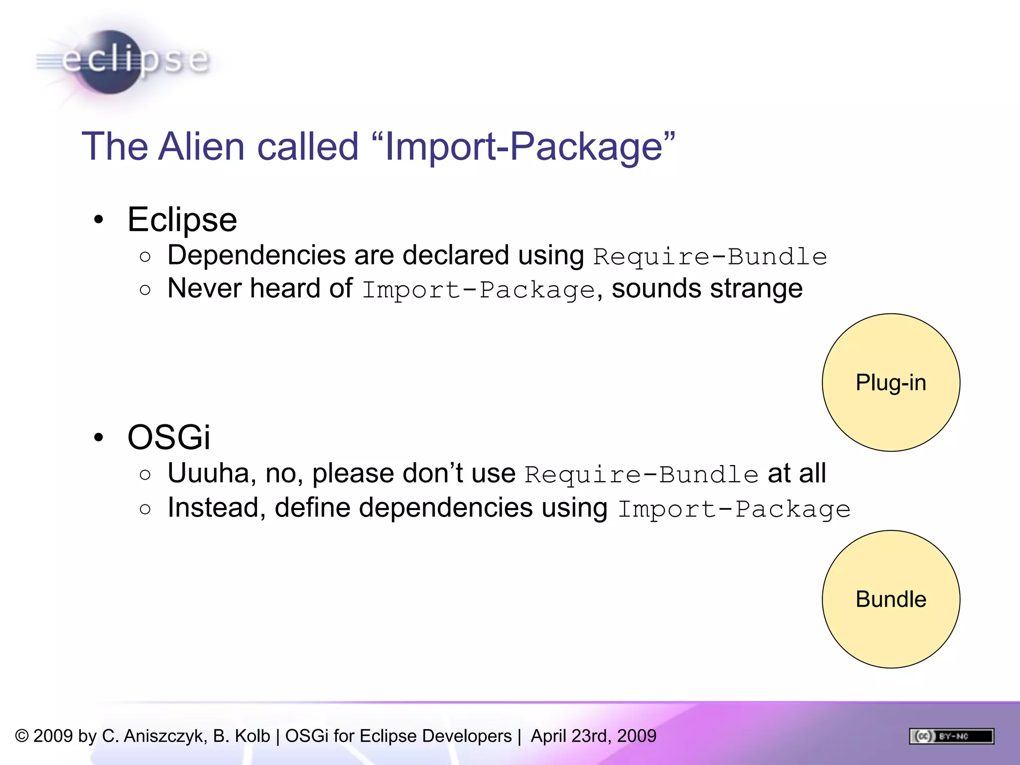 OSGi For Eclipse Developers