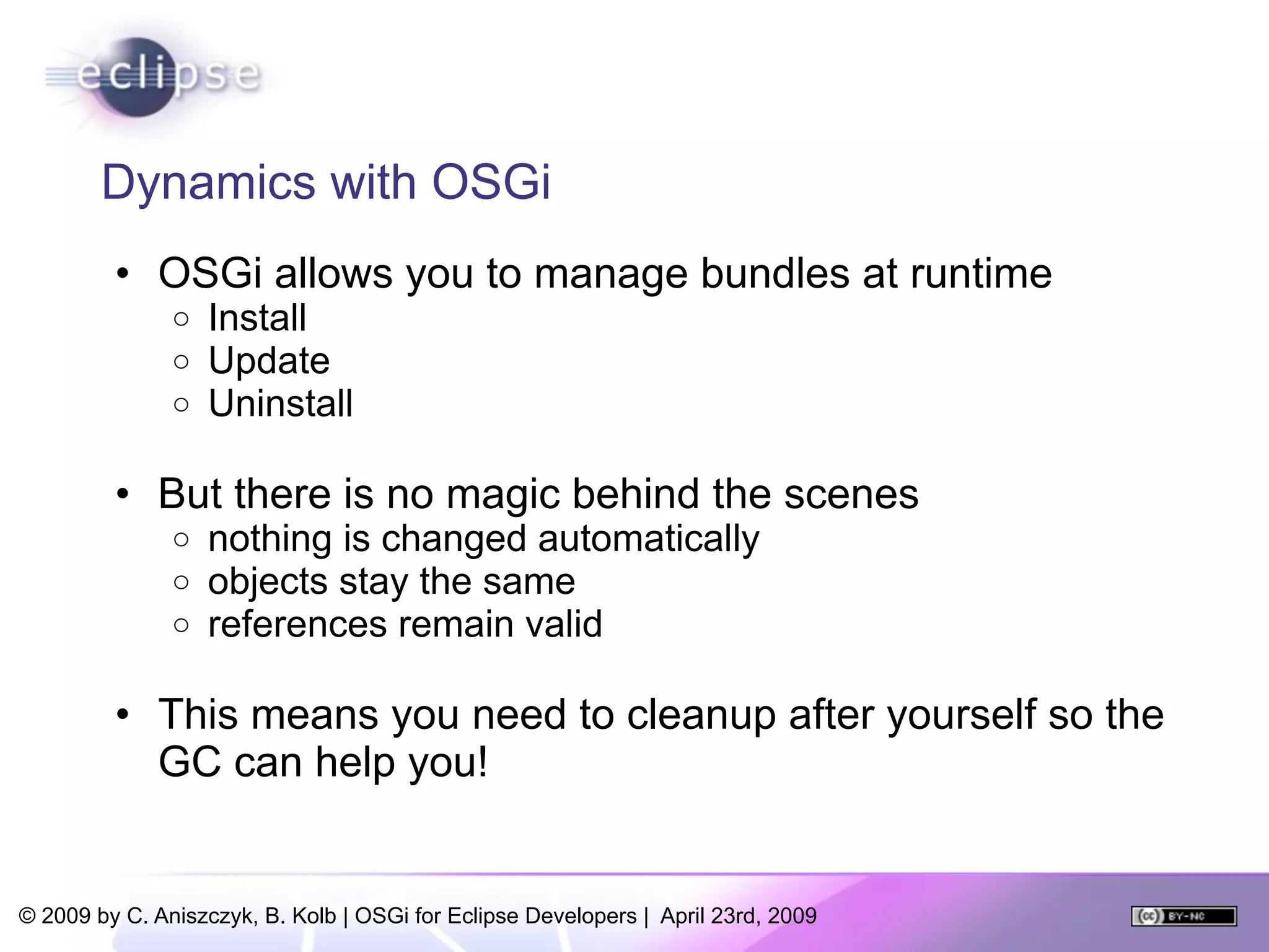 OSGi For Eclipse Developers