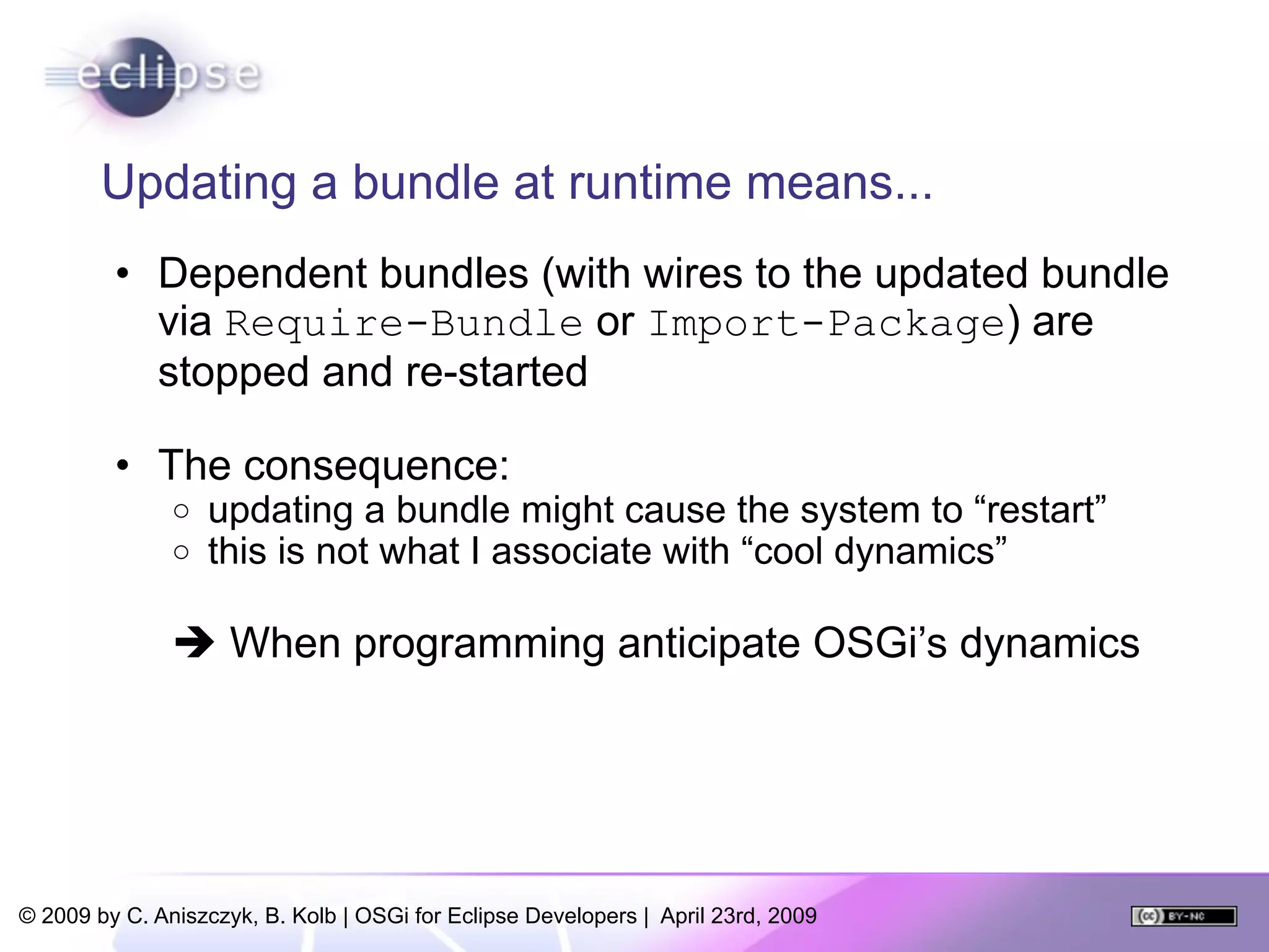 OSGi For Eclipse Developers