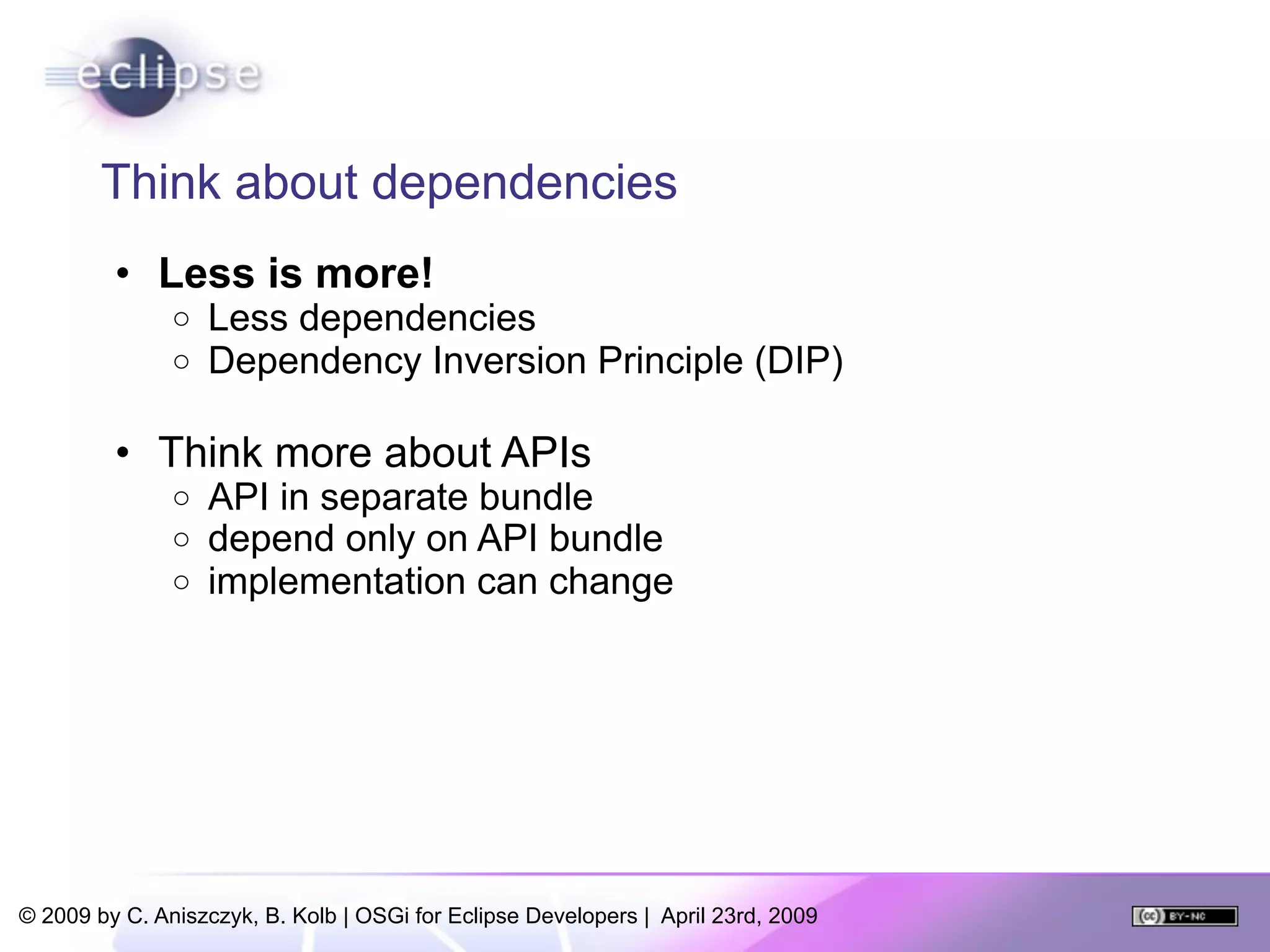 OSGi For Eclipse Developers