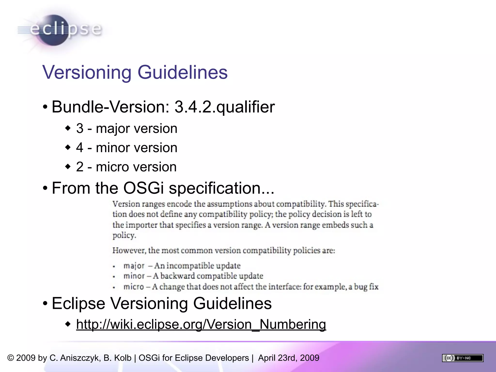 OSGi For Eclipse Developers