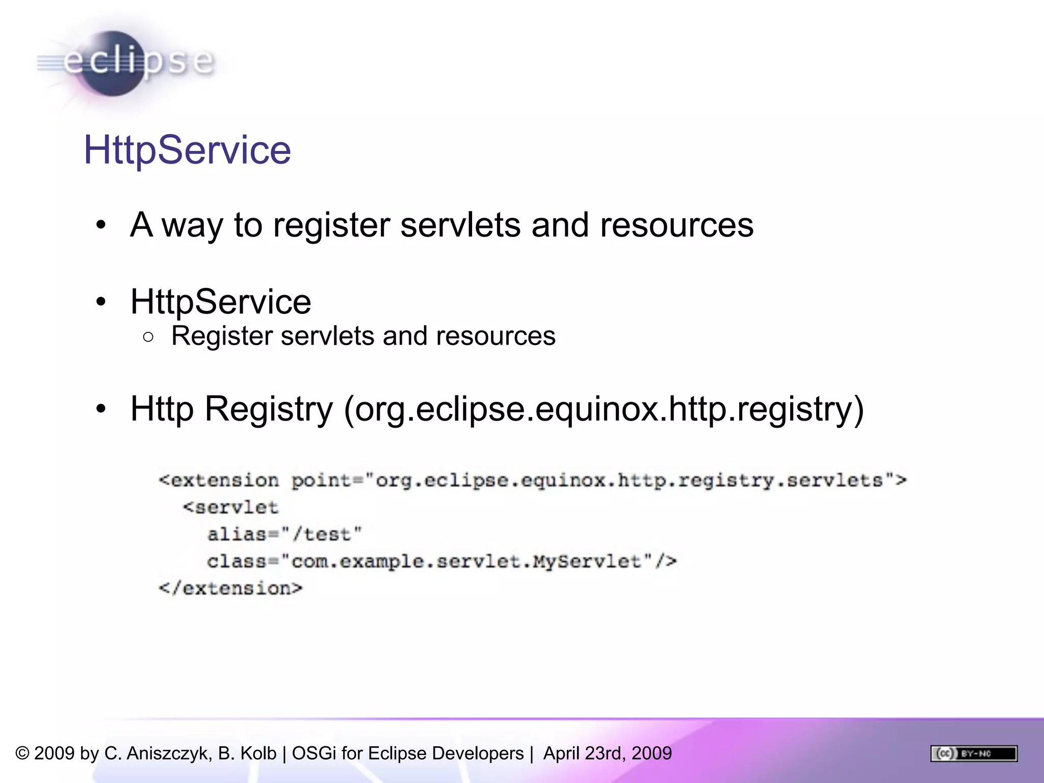 OSGi For Eclipse Developers