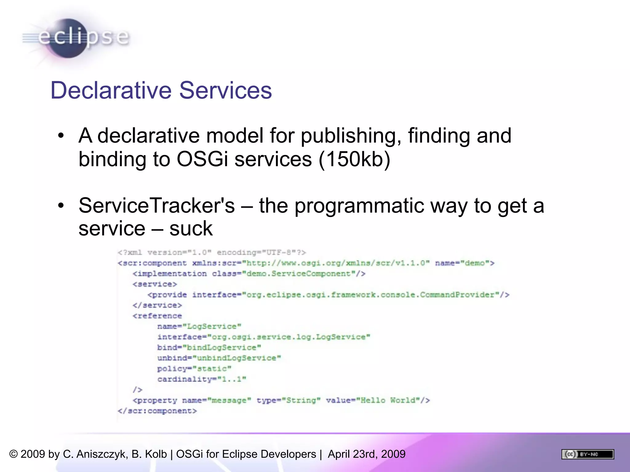 OSGi For Eclipse Developers
