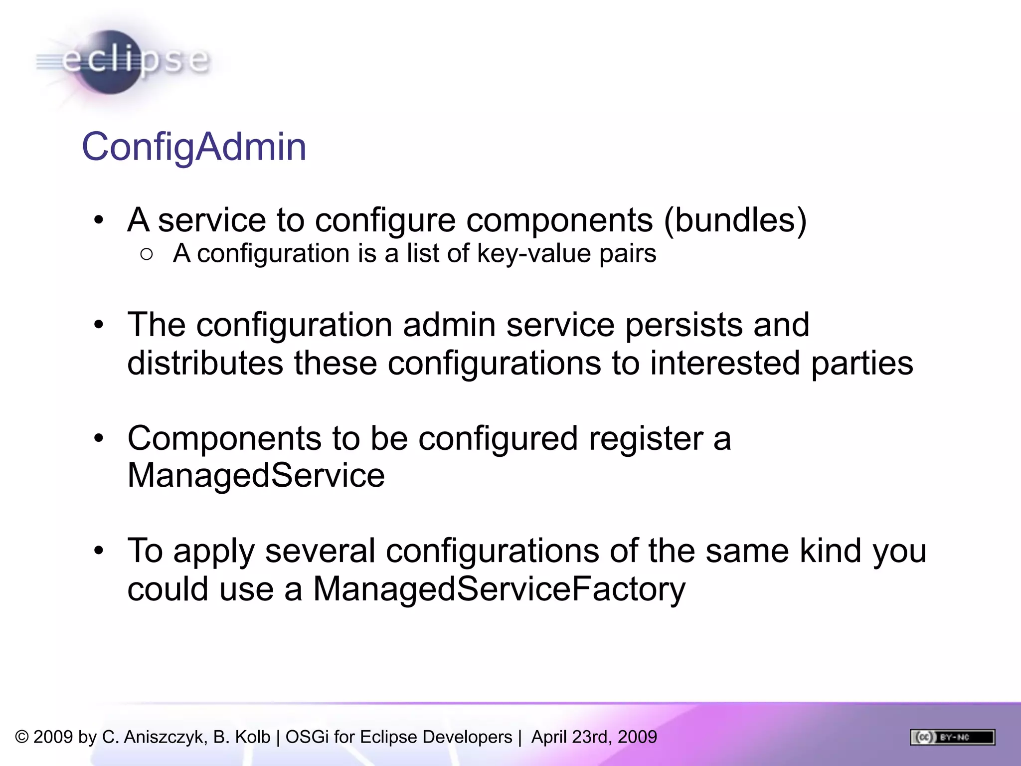 OSGi For Eclipse Developers