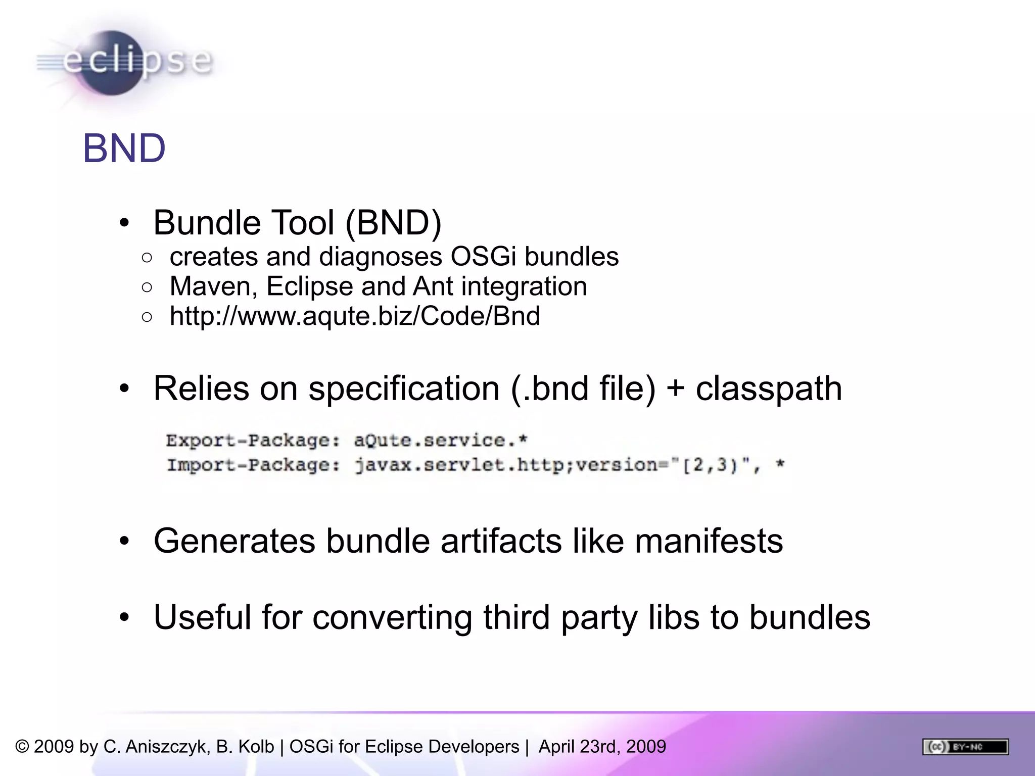 OSGi For Eclipse Developers