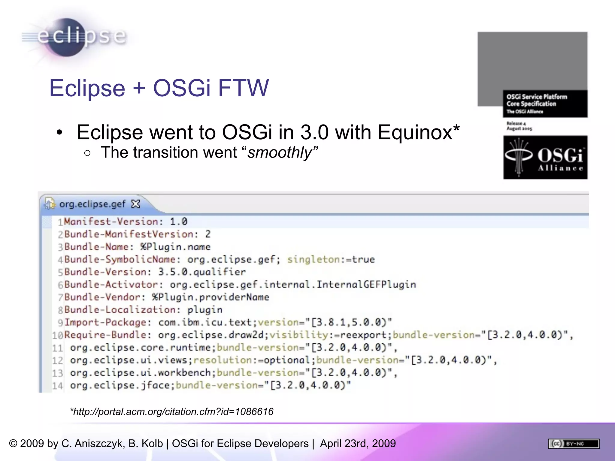 OSGi For Eclipse Developers