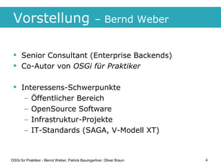 Vorstellung                                     – Bernd Weber


  Senior Consultant (Enterprise Backends)
  Co-Autor von...