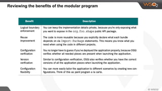 Reviewing the benefits of the modular program
 