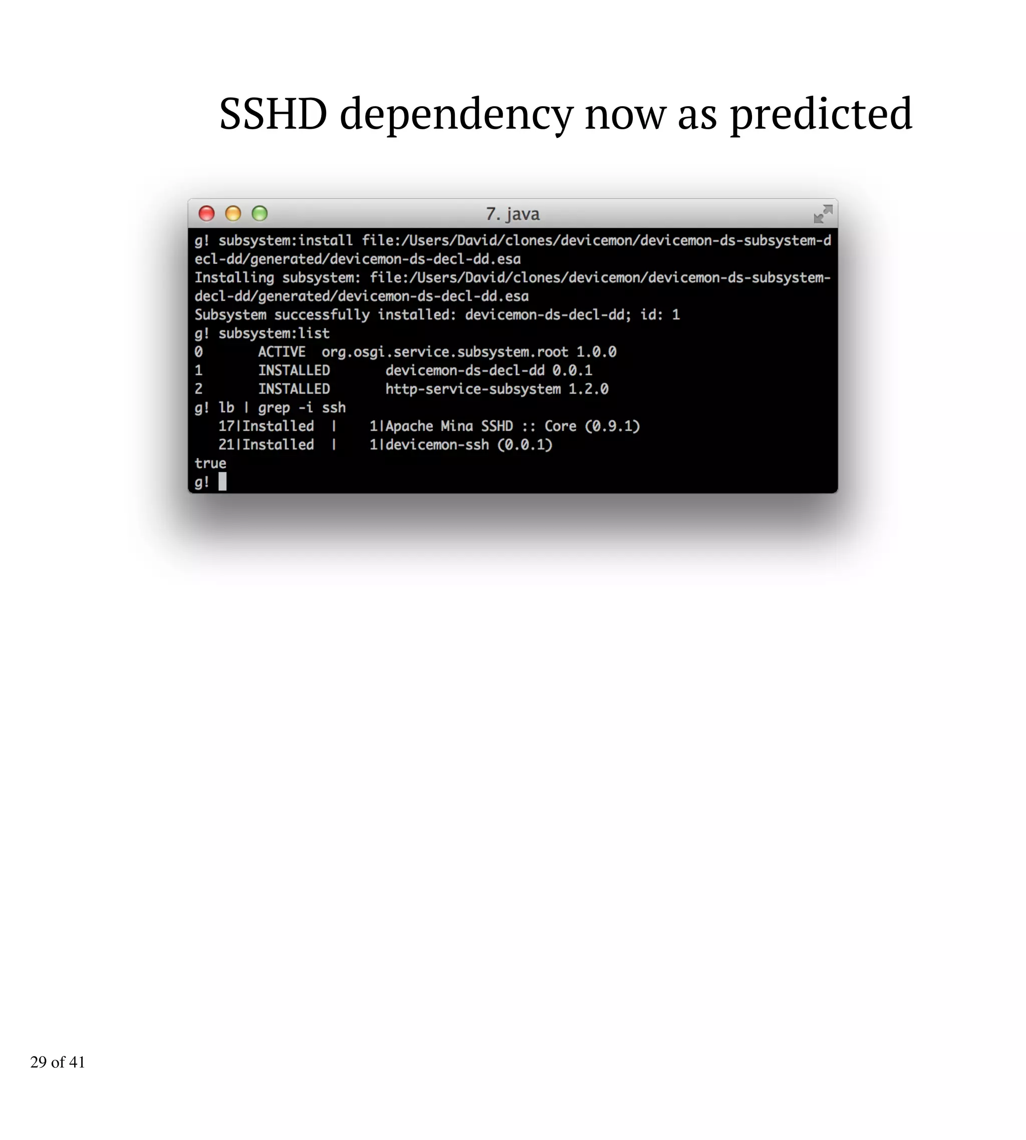 SSHD dependency now as predicted
29 of 41
 