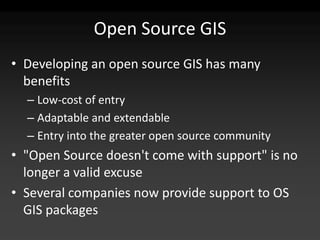Internet-enabled GIS Using Free and Open Source Tools | PPTX