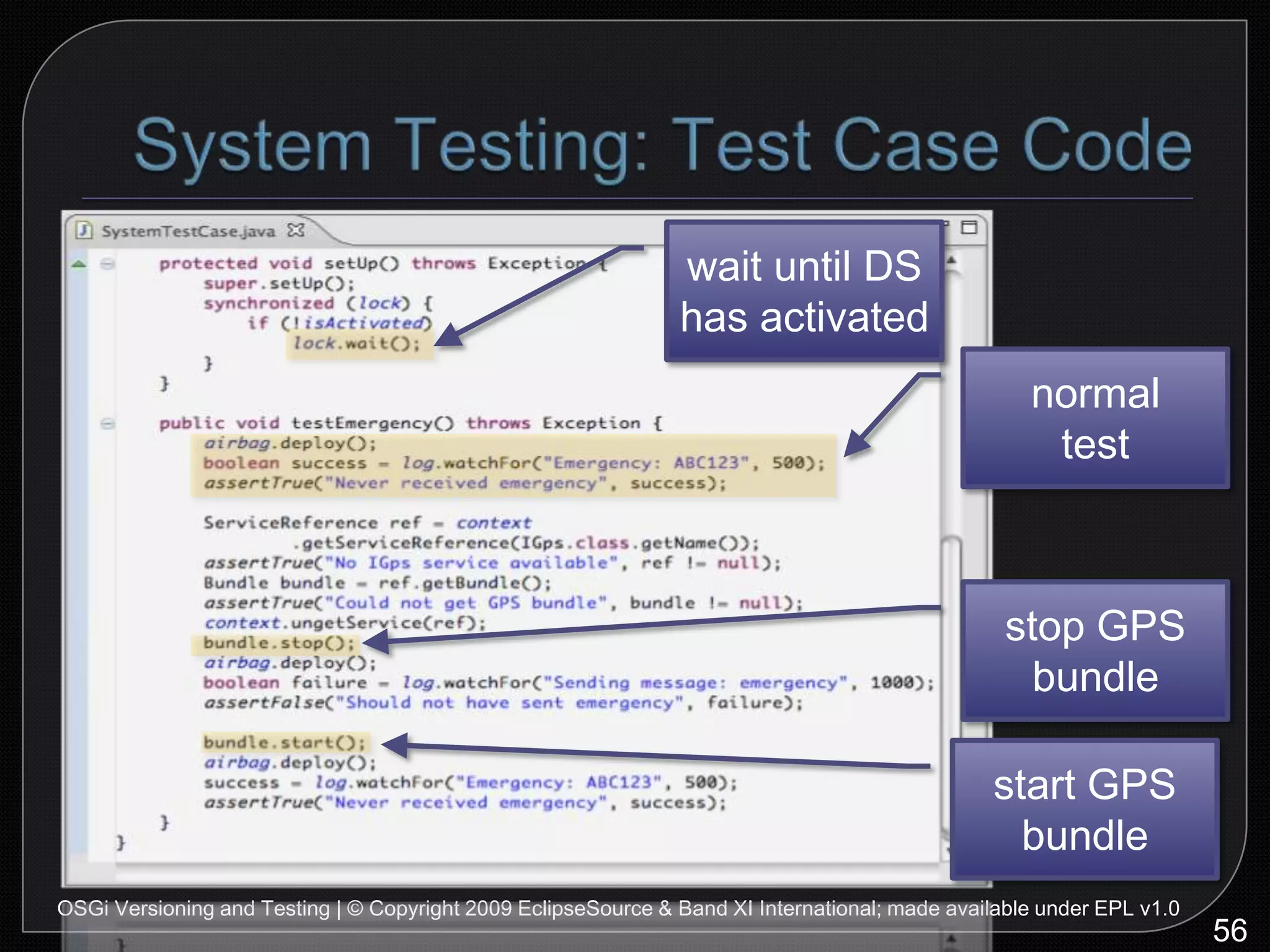 OSGi Versioning And Testing