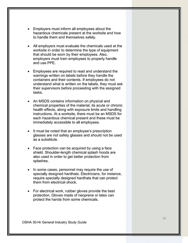 Osha 30 hour General Industry Outreach Training | PDF | Business ...