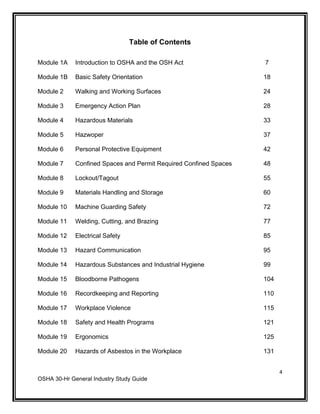 Osha Modules Osha 30 hour General Industry Outreach Training | PDF