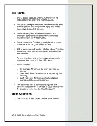 Osha 30 hour General Industry Outreach Training | PDF