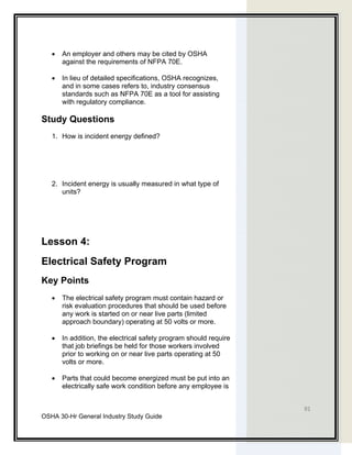Osha 30 hour General Industry Outreach Training | PDF