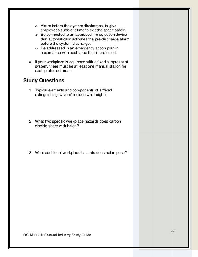 Osha 30 Hour Answer Key