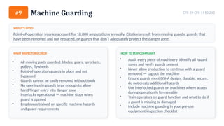 Guarding Removed Injuries 10 OSHA Violations That Cost Construction Companies the Most | PPTX