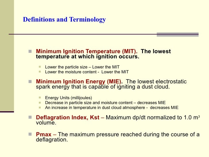 Minimum Ignition Energy Table Elcho Table