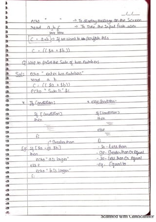 OPERATING SYSTEMS handwritten FIVE NOTES