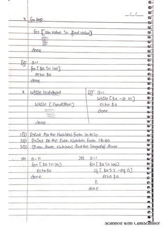 OPERATING SYSTEMS handwritten FIVE NOTES