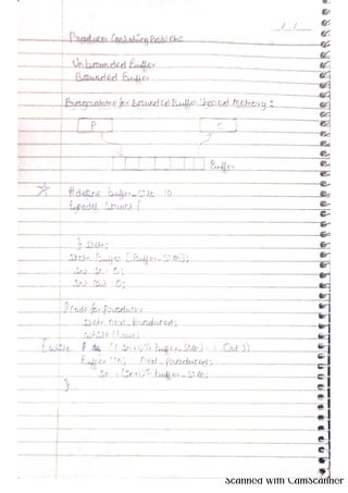 OPERATING SYSTEMS handwritten FIVE NOTES