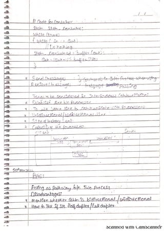 OPERATING SYSTEMS handwritten FIVE NOTES